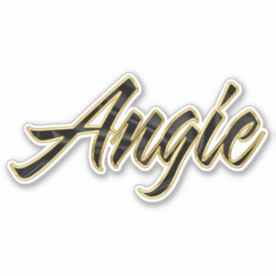 Angie black gold Lettering Aufkleber Sticker