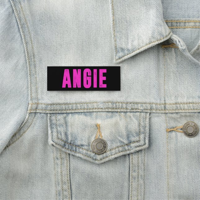 Angie Pink Name Namensschild (Beispiel)