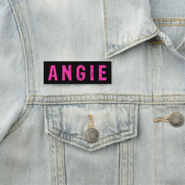 Angie Pink Name Namensschild (Beispiel)