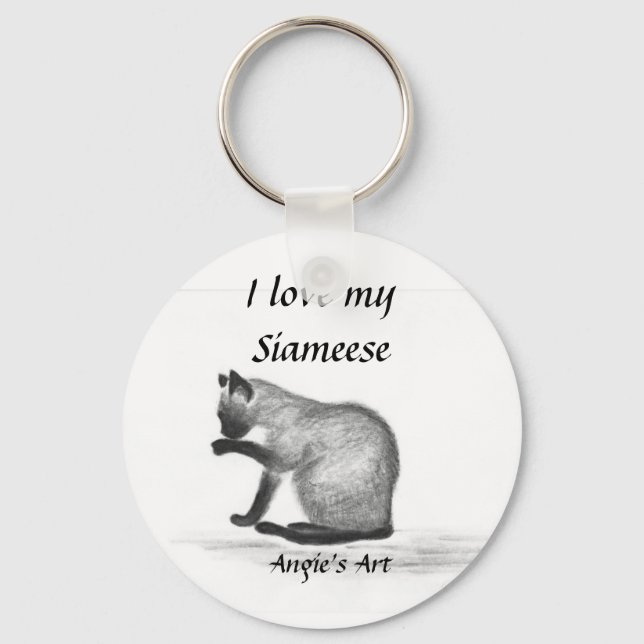 Angie's Art "Siameese Cat" Schlüsselanhänger (Vorderseite)