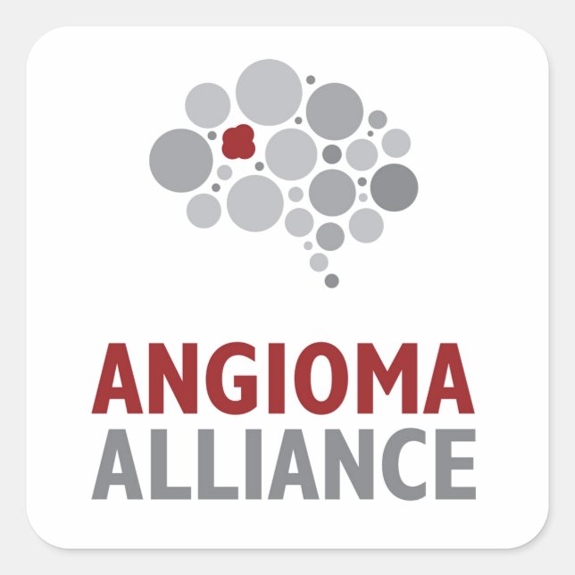 Angioma Alliance Logo Gear Quadratischer Aufkleber (Vorderseite)