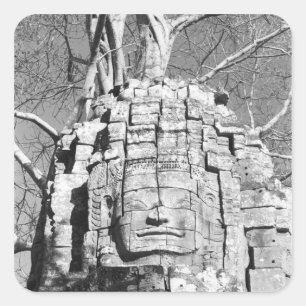 Angkor Kambodscha, Kopf Ta Som Tempel Quadratischer Aufkleber