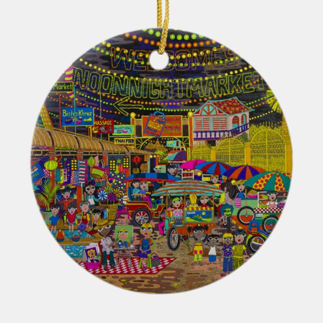'Angkor Nacht Market Keramik Ornament (Vorne)