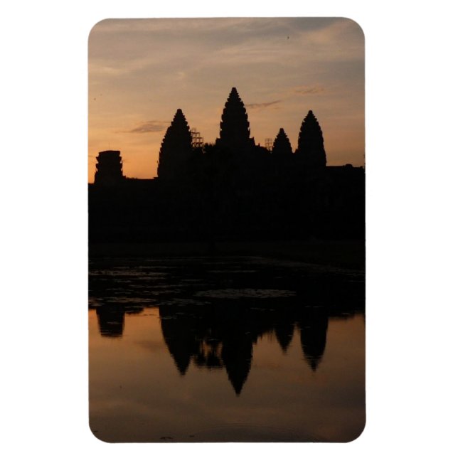 Angkor Sonnenaufgang Silhouette Magnet (Vertikal)