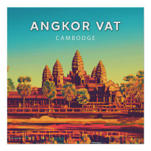 Angkor Vat, Kambodscha, Retro-Chic-Poster Poster