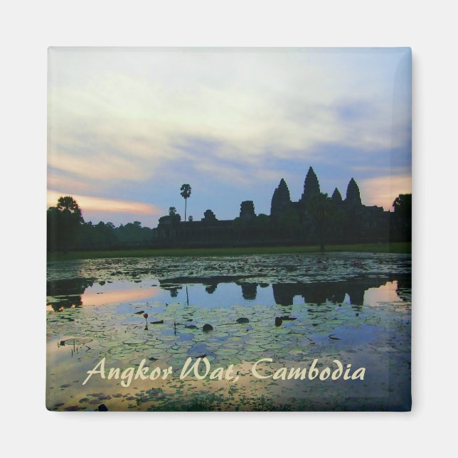 Angkor Vat Silhouette Couleurs Magnet (Devant)