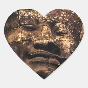 Angkor Wat Buddha-Herz-Aufkleber Herz-Aufkleber