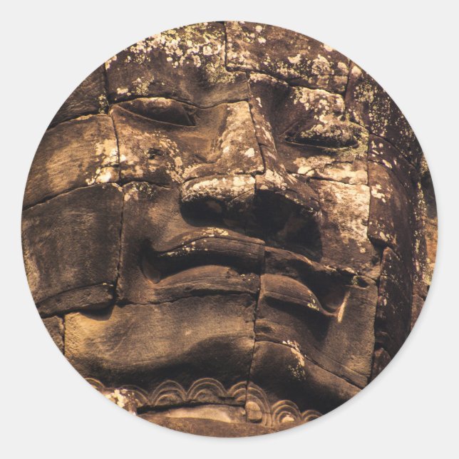 Angkor Wat Buddha-Kreis-Aufkleber Runder Aufkleber (Vorderseite)
