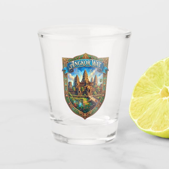 Angkor Wat Cambodia at Dawn Schnapsglas (Vorderseite)