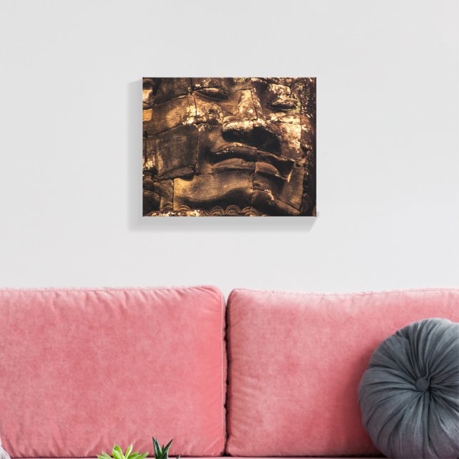 Angkor Wat Cambodia Buddha Totem - Canvas Wall Art Leinwanddruck (Insitu (Wohnzimmer))
