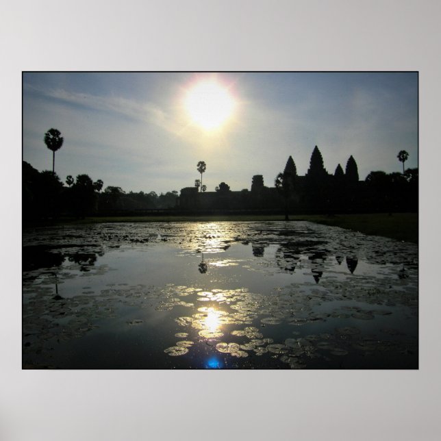 Angkor Wat Cambodia Morning Silhouette Print Poster (Vorne)