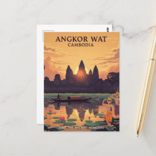 Angkor Wat Cambodia Reisen Vintag Postkarte