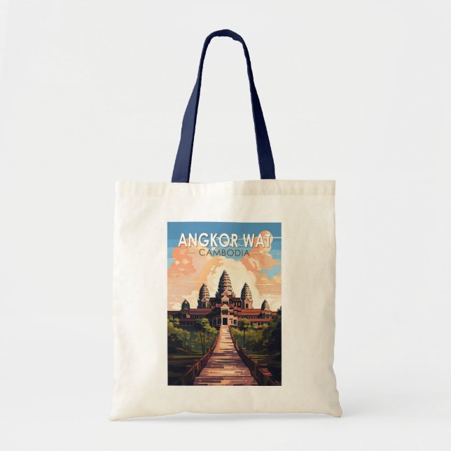 Angkor Wat Cambodia Reisen Vintag Tragetasche (Vorne)