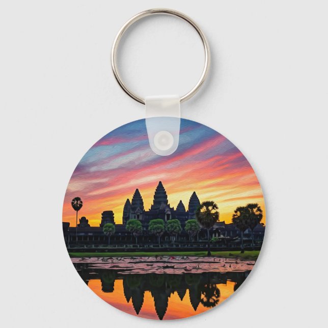 Angkor Wat Cambodia Sunset Schlüsselanhänger (Vorderseite)