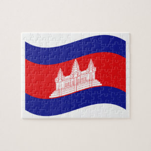 Angkor Wat Cambodian Flag Wave