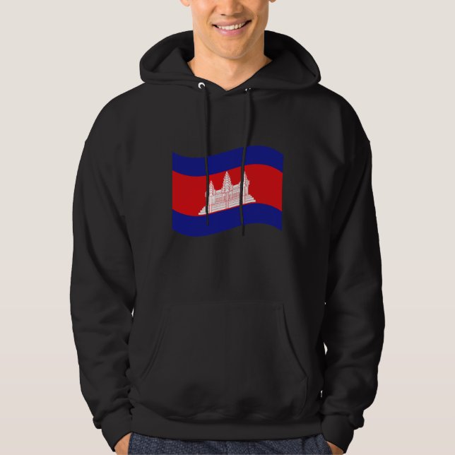 Angkor Wat Cambodian Flag Wave Hoodie (Vorderseite)