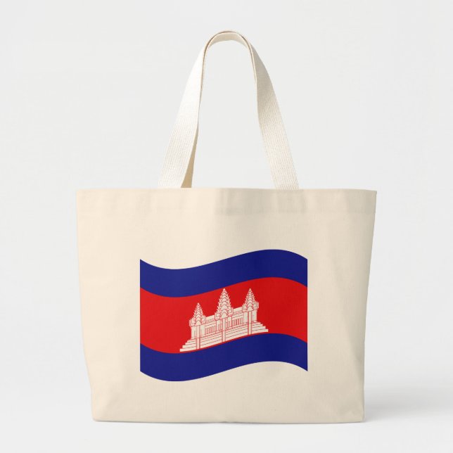 Angkor Wat Cambodian Flag Wave Jumbo Stoffbeutel (Vorne)