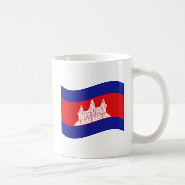Angkor Wat Cambodian Flag Wave Kaffeetasse (Rechts)