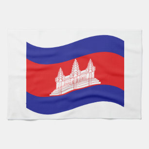 Angkor Wat Cambodian Flag Wave Küchentuch