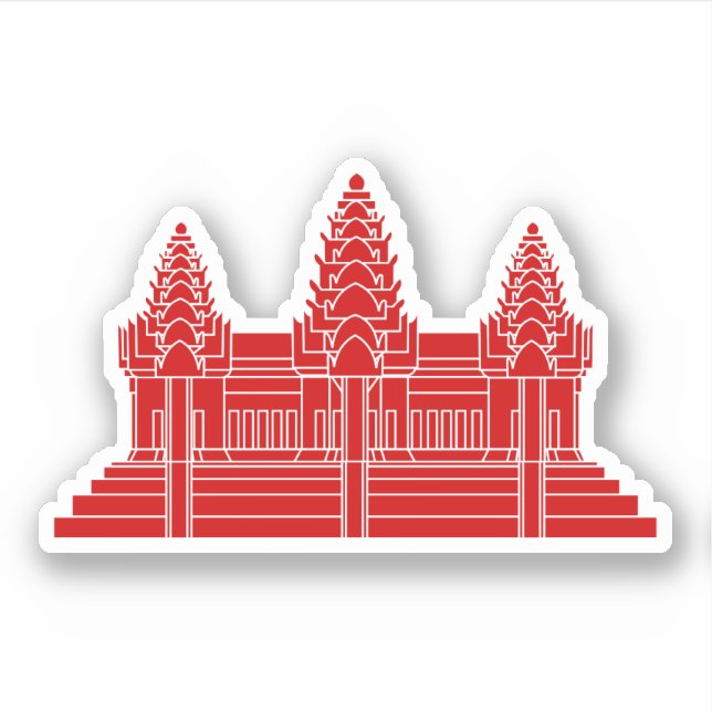 Angkor Wat Cambodian / Khmer Flag Aufkleber (Vorderseite)