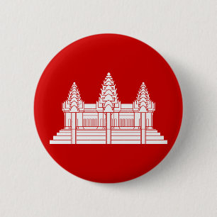Angkor Wat Cambodian / Khmer Flag Button