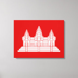 Angkor Wat Cambodian / Khmer Flag Leinwanddruck