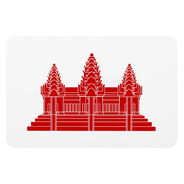 Angkor Wat Cambodian / Khmer Flag Magnet (Horizontal)