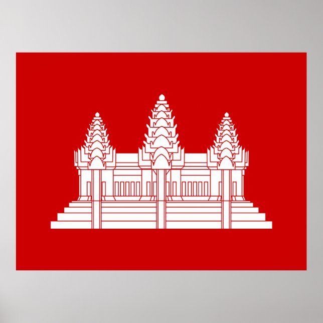 Angkor Wat Cambodian / Khmer Flag Poster (Vorne)