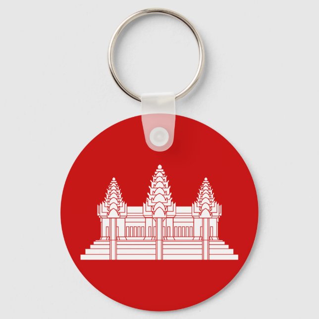 Angkor Wat Cambodian / Khmer Flag Schlüsselanhänger (Vorderseite)