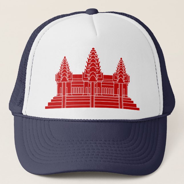 Angkor Wat Cambodian / Khmer Flag Truckerkappe (Vorderseite)
