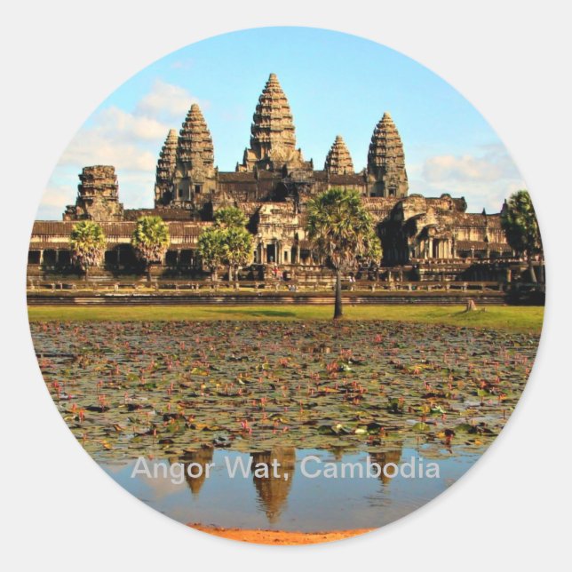 Angkor Wat, Kambodscha Runder Aufkleber (Vorderseite)