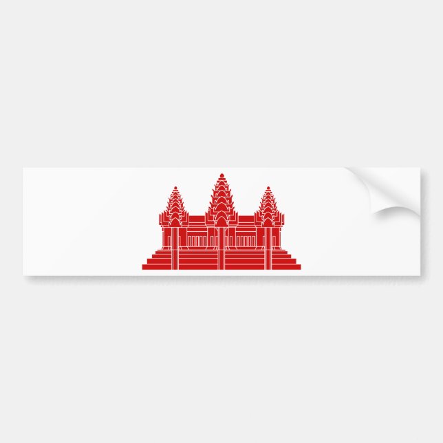 Angkor Wat Kambodschaner/Khmer-Flagge Autoaufkleber (Vorne)