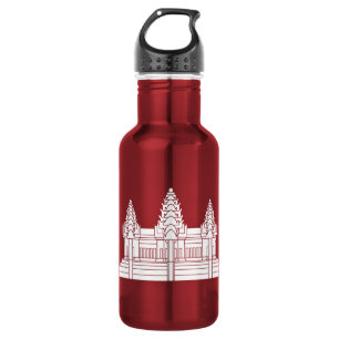 Angkor Wat Kambodschaner/Khmer-Flagge Trinkflasche