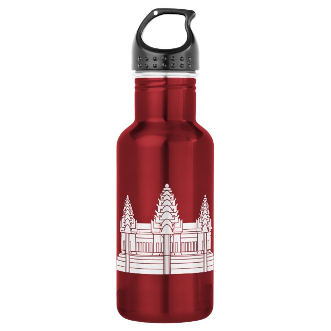 Angkor Wat Kambodschaner/Khmer-Flagge Trinkflasche (Vorderseite)