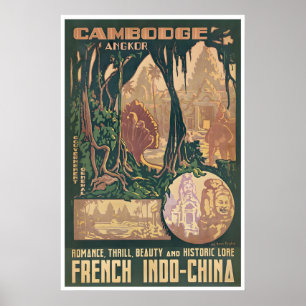 Angkor Wat Poster Kambodscha Kunst Vintage Buddhis