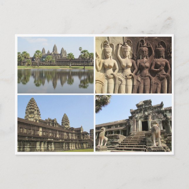angkor wat Quadrate Postkarte (Vorderseite)
