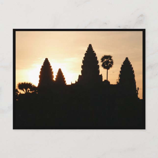 angkor wat Silhouette Postkarte (Vorderseite)