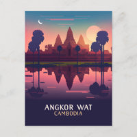 Angkor Wat Sunrise Cambodia Siem Reap Retro