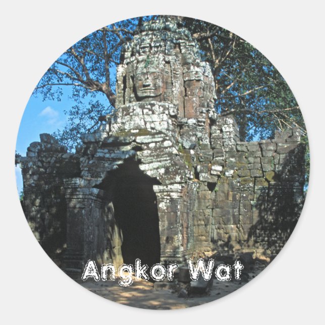 Angkor wat, Ta som temple - Kambodscha, Asien Runder Aufkleber (Vorderseite)