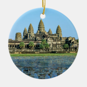 Angkor Wat und Spiegelung im See - Kambodscha Keramik Ornament
