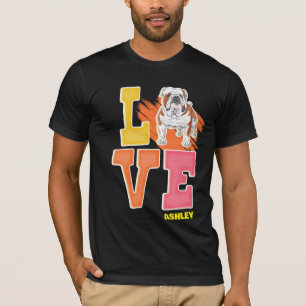 Anglais Amateurs de Bulldog mignon couleur T-shirt