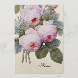 Anglais Bourbon Rose Floral Custom Wedding Menu