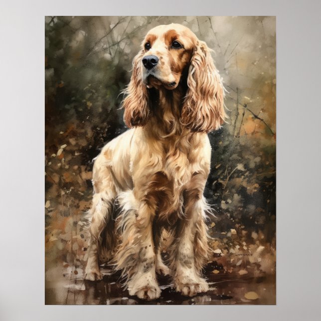 Anglais Cocker Spaniel Dog Art Imprimer Poster (Devant)