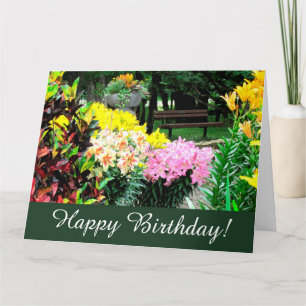Anglais Garden Florals Carte de voeux Anniversaire