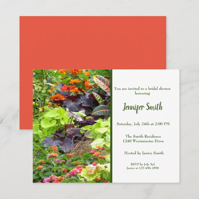 Anglais Garden Florals Invitation de la douche nup (Devant / Derrière)