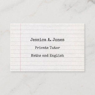 Anglais/Math Tutor carte de visite