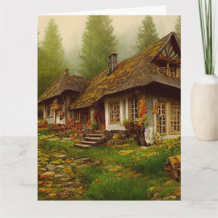 ANGLAIS PAYS COTTAGE BLANC Carte de voeux