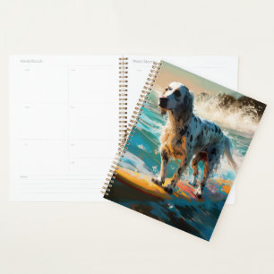 Anglais Setter Beach Surfing Painting