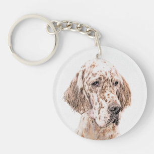 Anglais Setter Orange Belton Peinture Chien Art