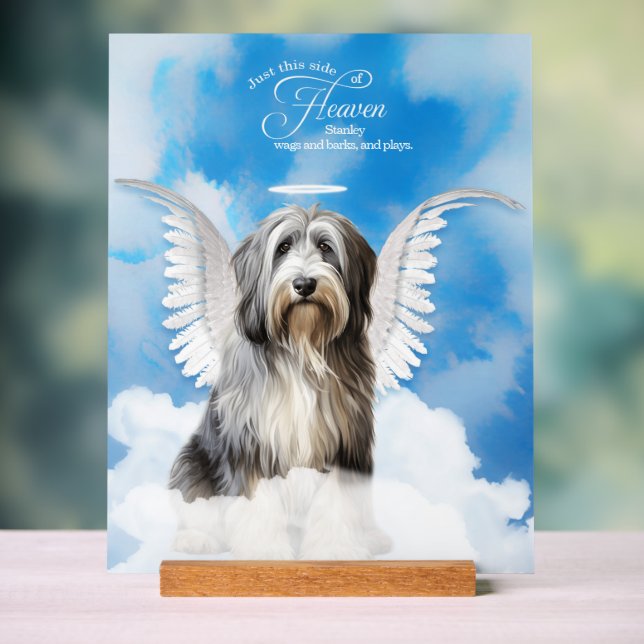 Anglais Sheepdog Angel avec nom Pet Memorial (Neutre)